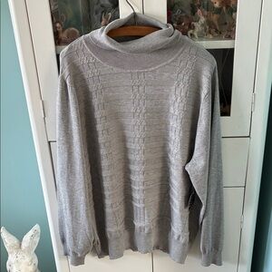 Select + Trend sz 3X Gray Textured Knit Sweater nwt